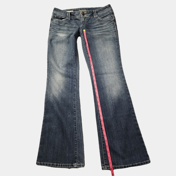 Decree Y2K Low-Rise Medium Wash Backflap Pockets Bootcut Jeans Size 9 - Picture 10 of 11